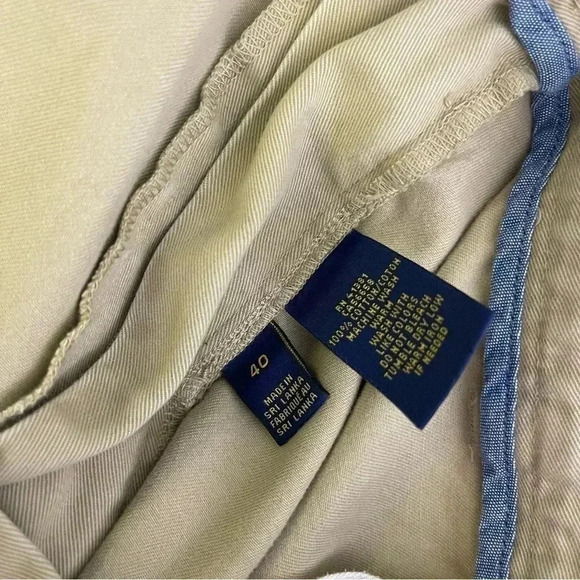 Polo Ralph Lauren Khaki Flat Front Shorts Classic 9' Size 40 - Picture 6 of 6